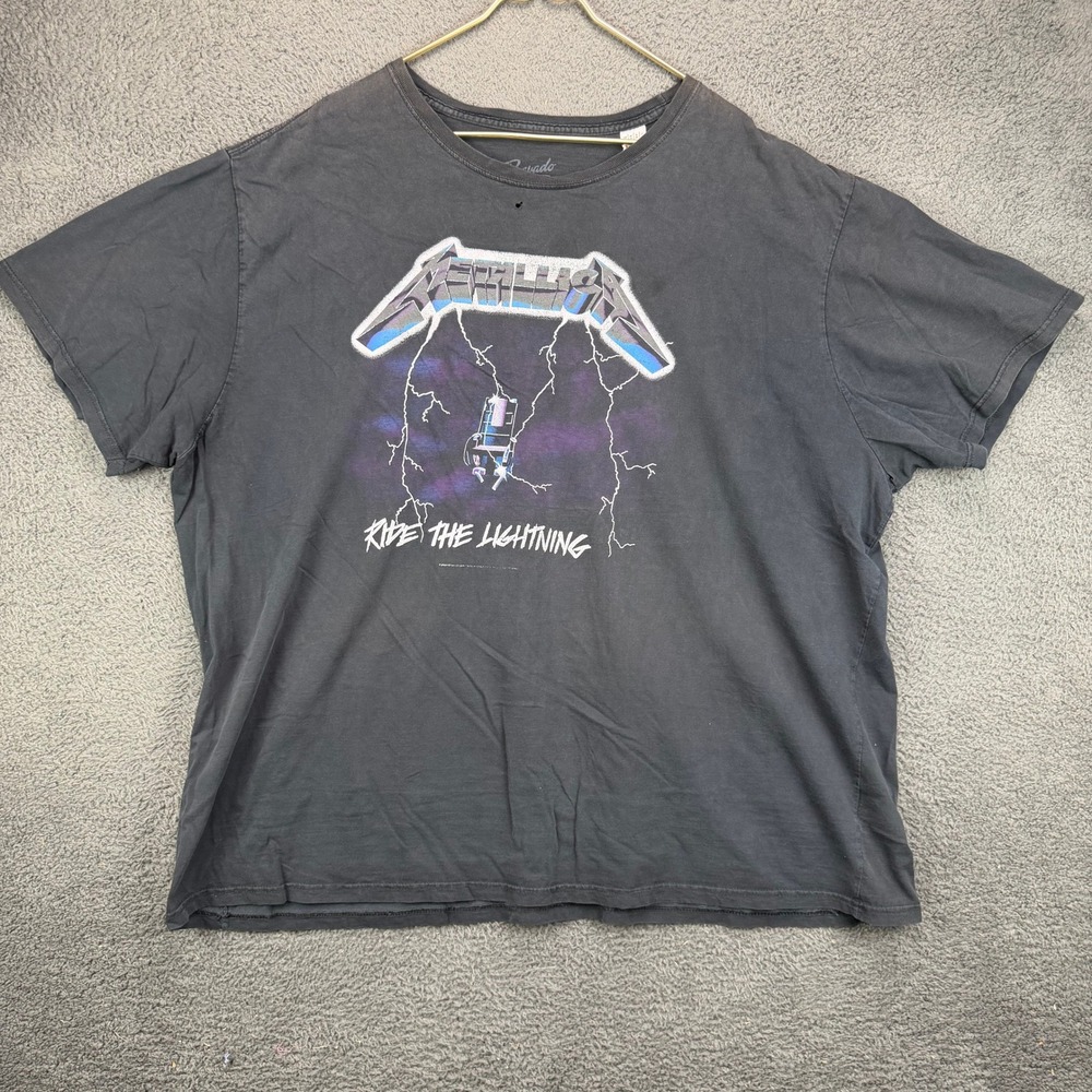 Bravado Metallica Ride Lightning Black Graphic Tee Mens 4XL Heavy Metal Shirt